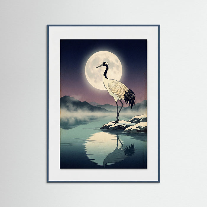 Teal Wood Winter Heron