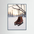 Teal Wood Winter Sled Serenity