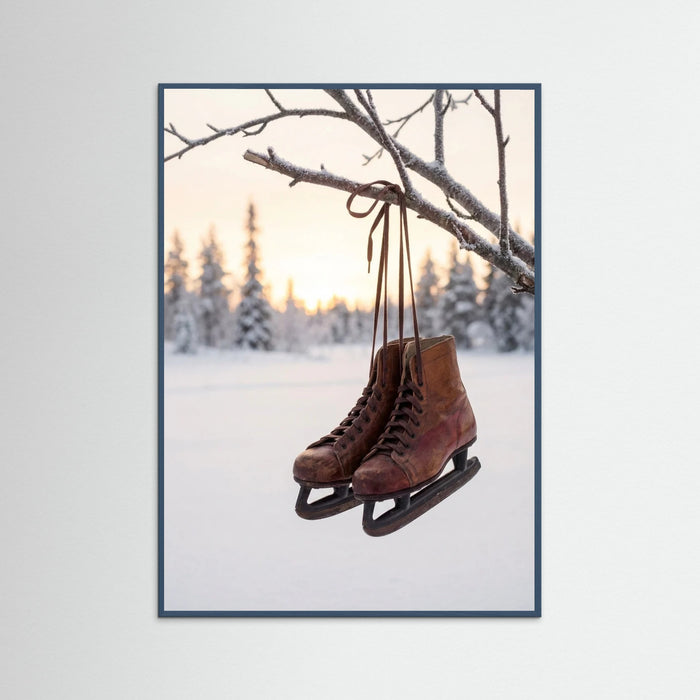 Teal Wood Winter Sled Serenity