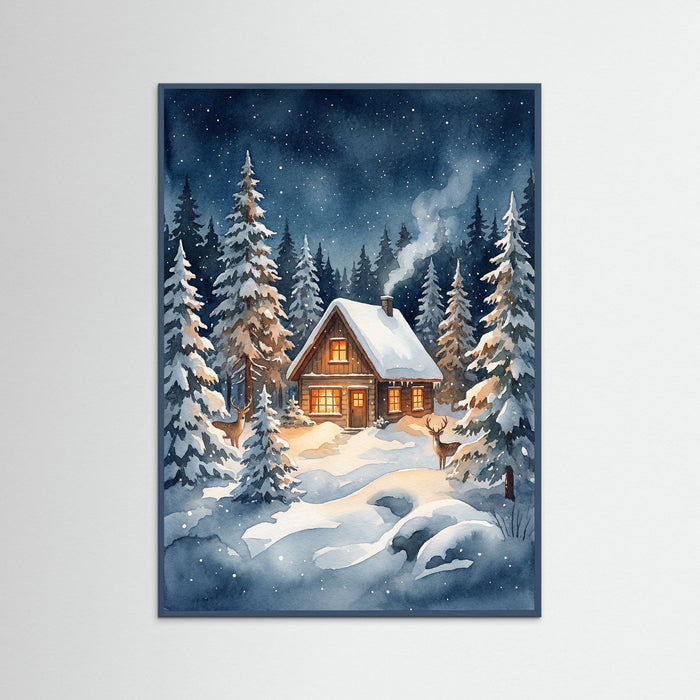 Teal Wood Winter Village Glow