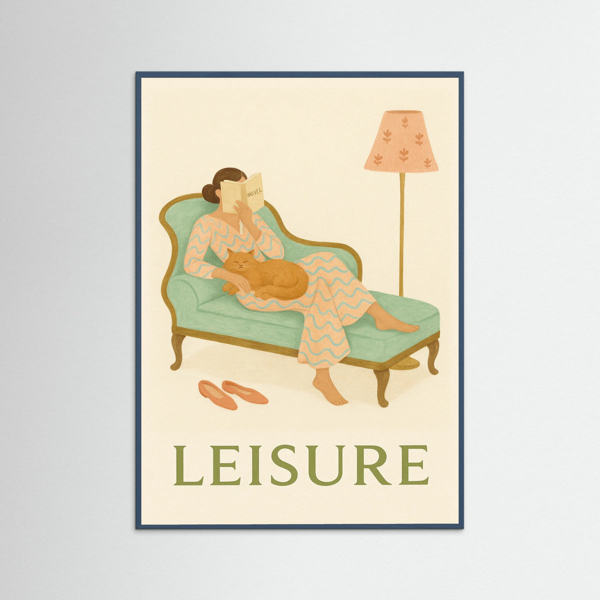 Teal Wood Woman Reading