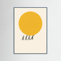 Teal Wood Workers Yellow Sphere