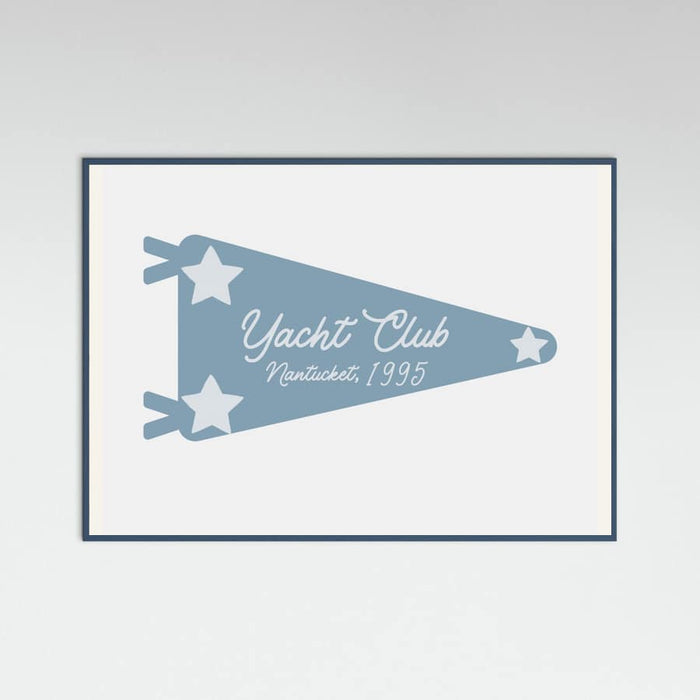 Yacht Club Blue Pennant Poster – plakat og kunsttryk