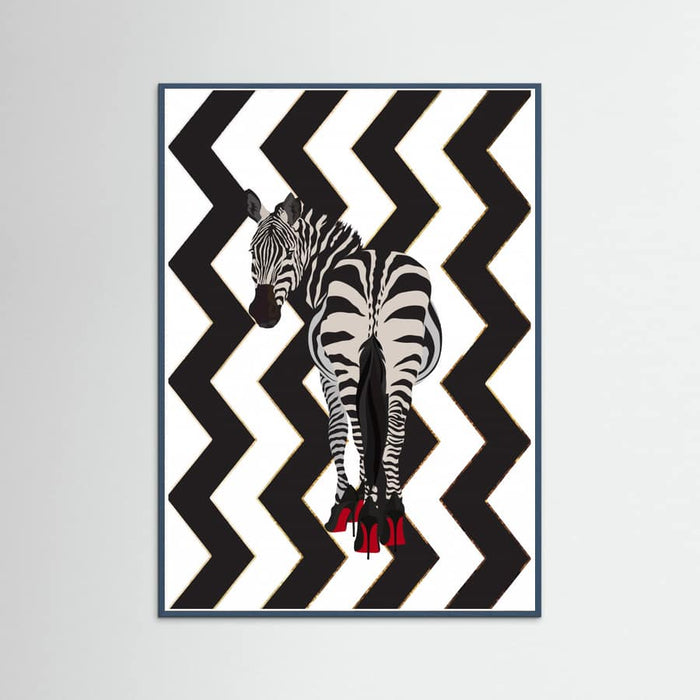 Zebra Heels Zigzag Poster – plakat og kunsttryk