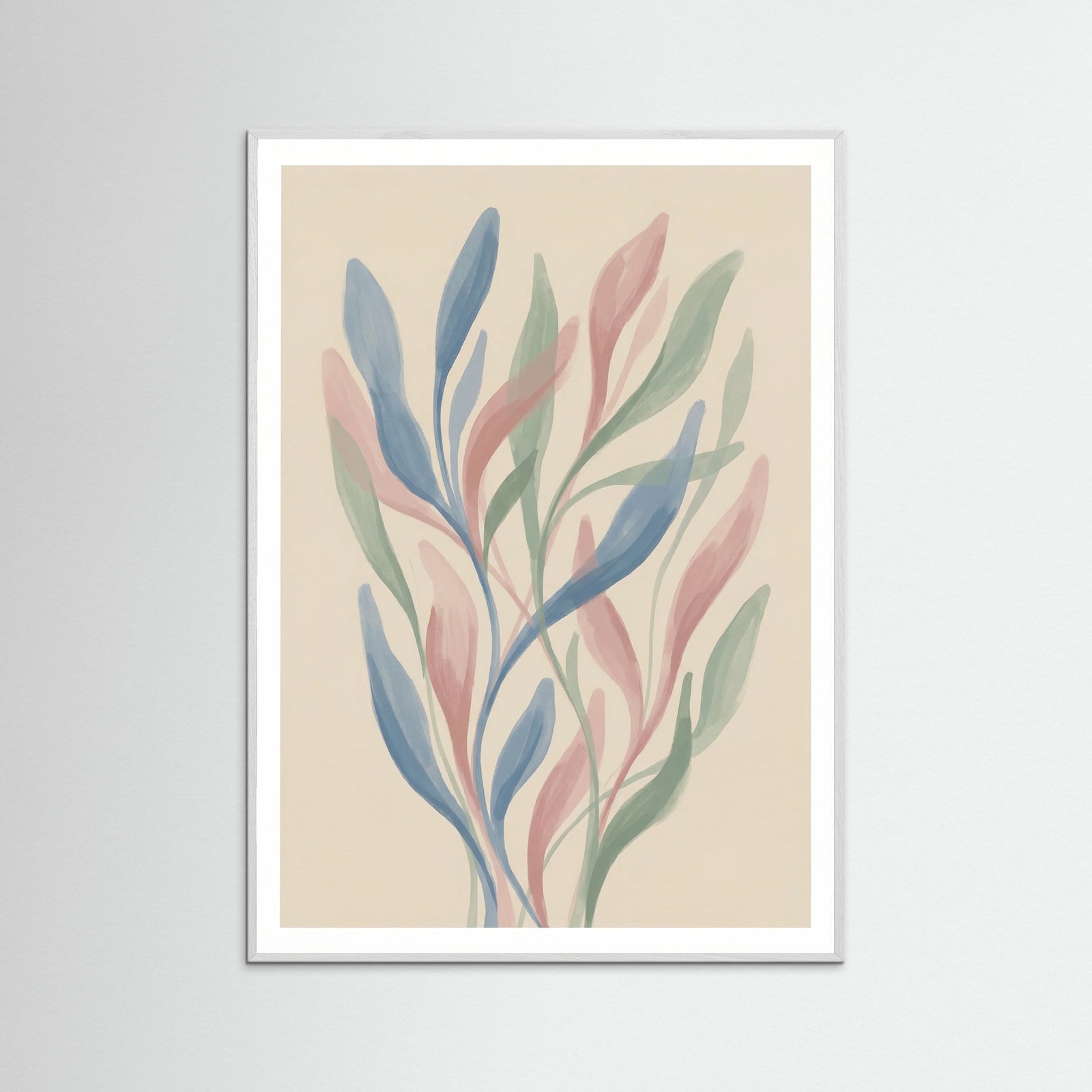 White Wood Abstract Botanicals