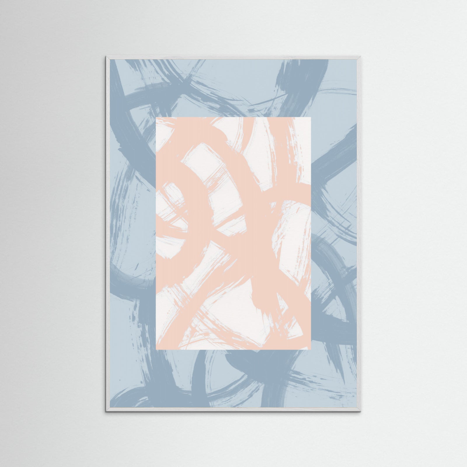 White Wood Abstract Brush Strokes 98A Poster