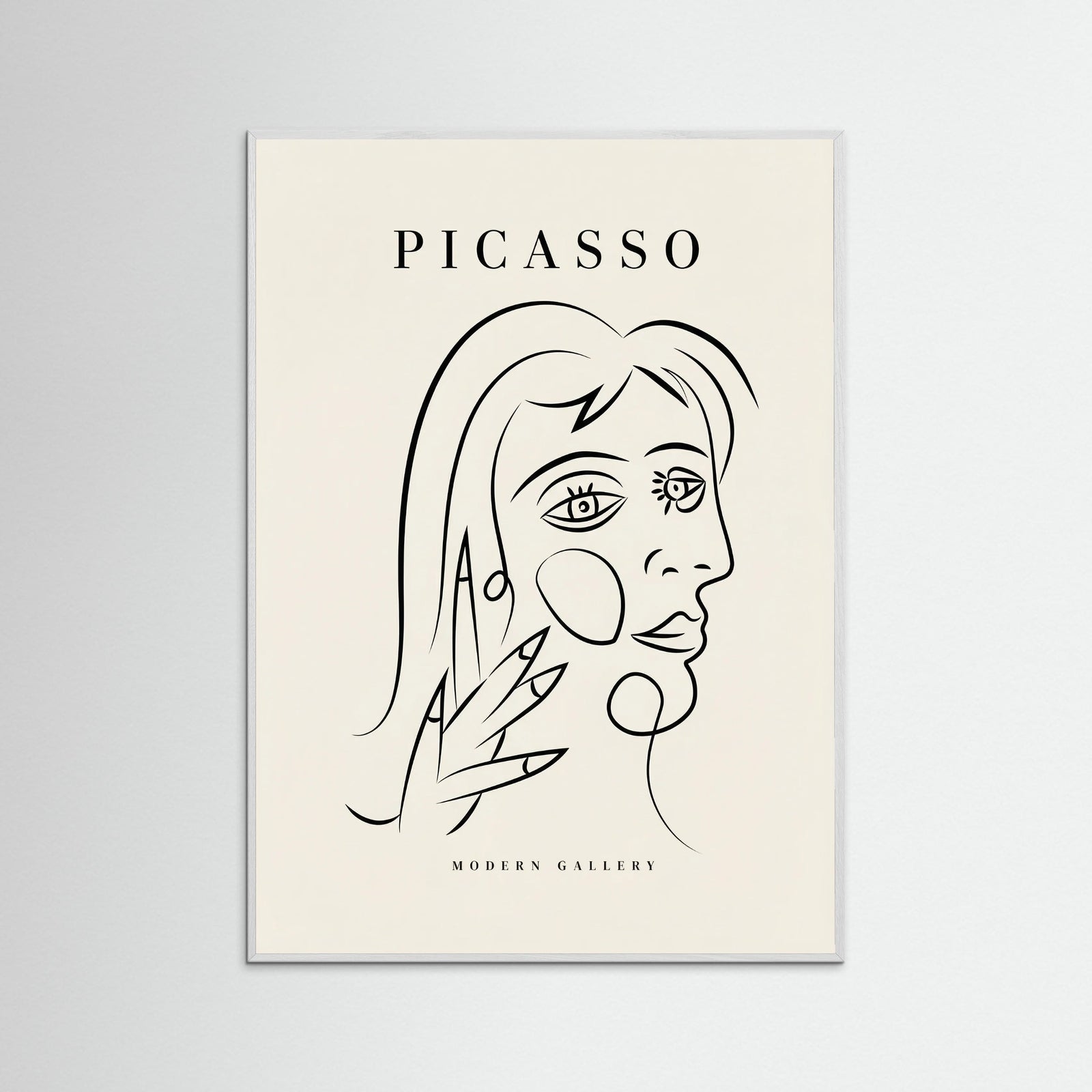 White Wood Abstract Contour Portrait