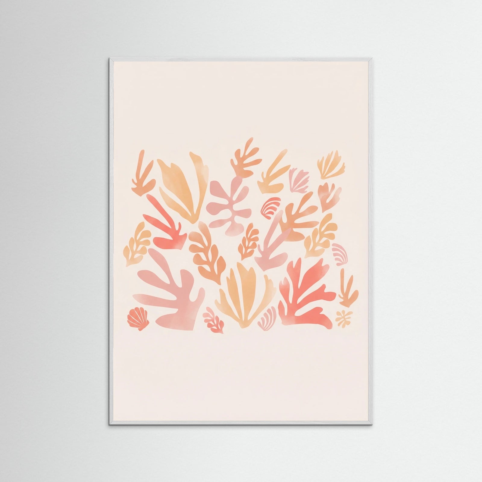 White Wood Abstract Coral Garden