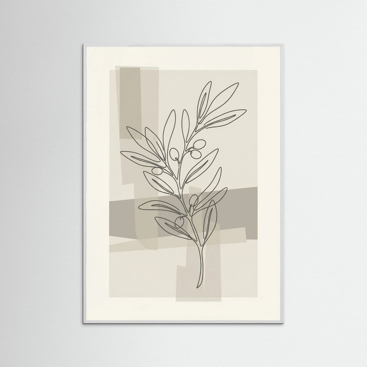 White Wood Abstract Floral Contour