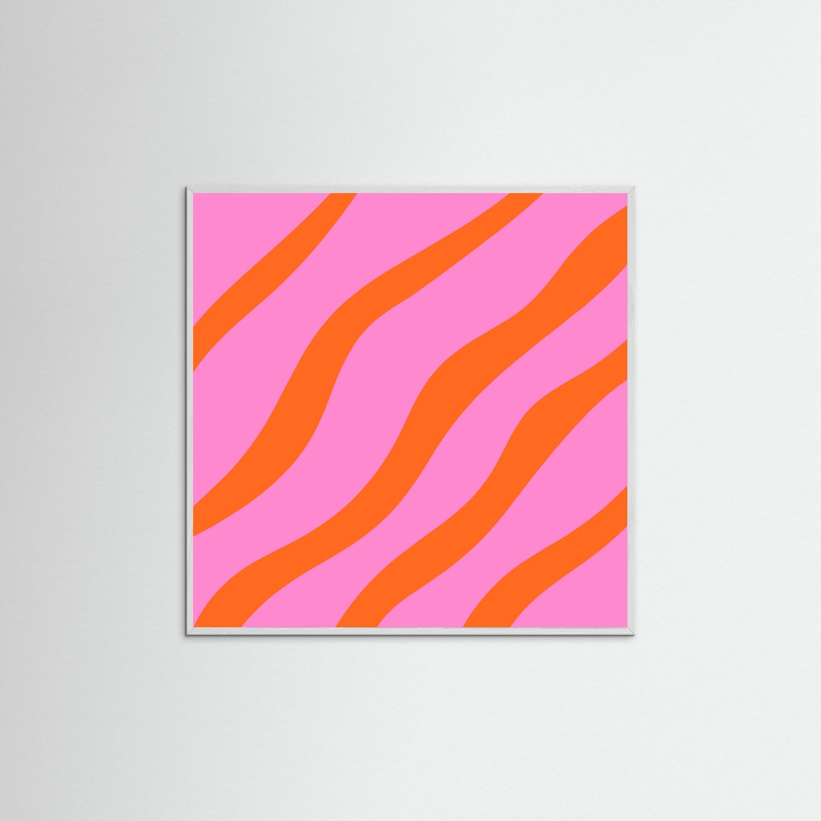 White Wood Abstract Lines Orange and Pink Poster