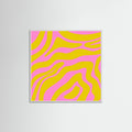 White Wood Abstract Lines and Yellow and Pink Poster