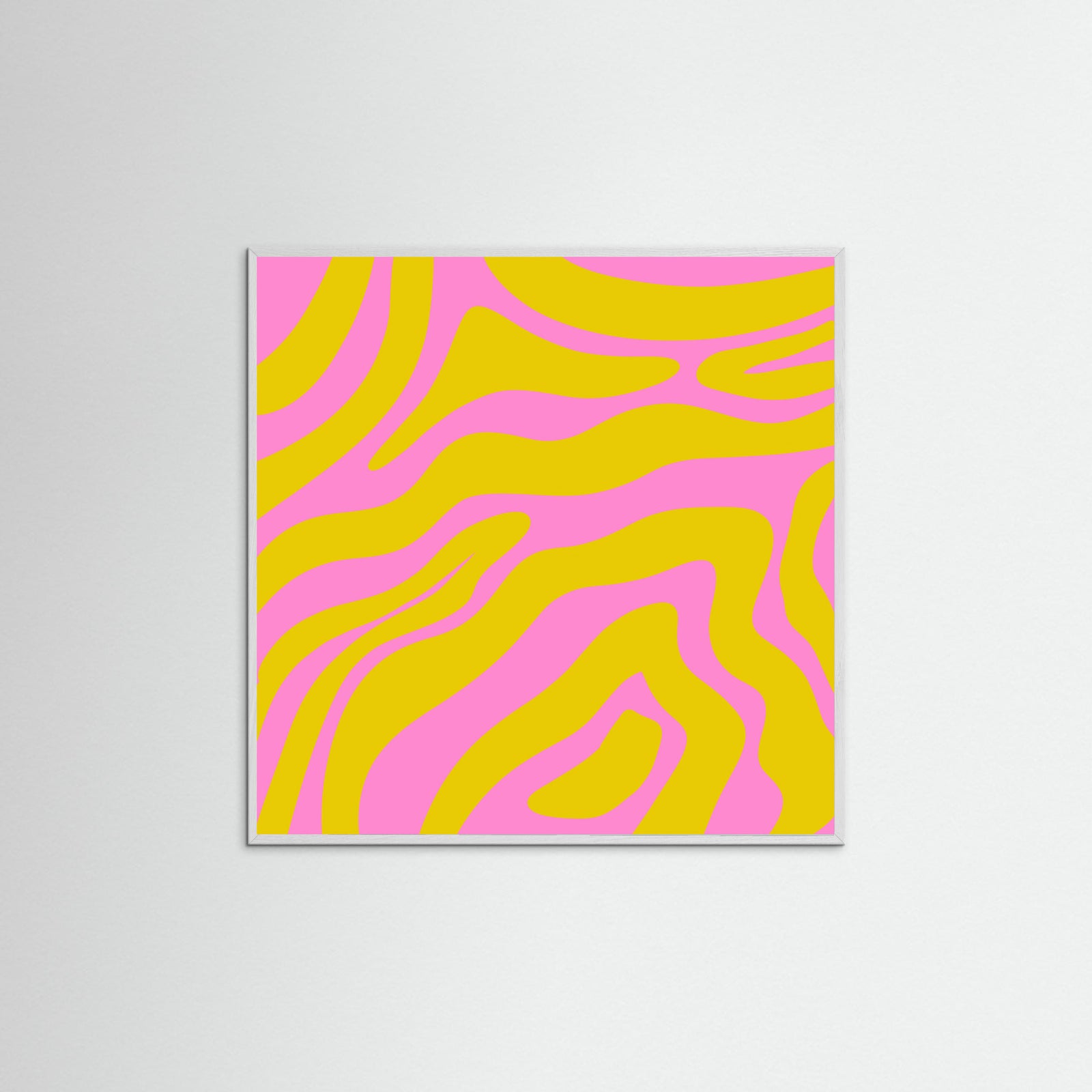 White Wood Abstract Lines and Yellow and Pink Poster