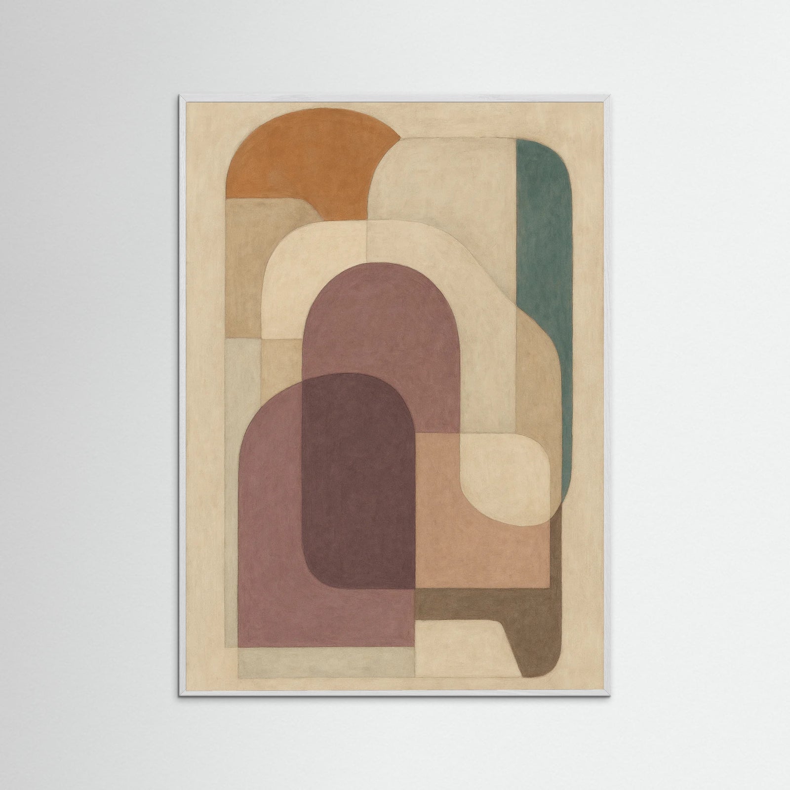 White Wood Abstract Red Form