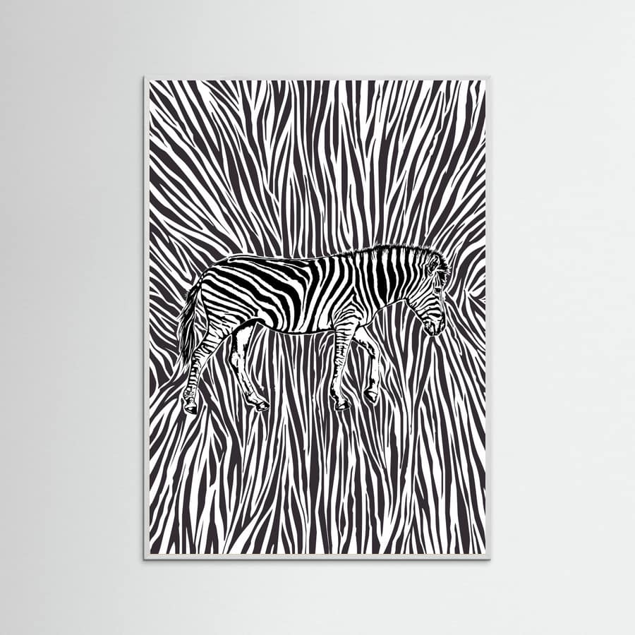 African Zebra striking camouflage -juliste – juliste ja taidepainatus