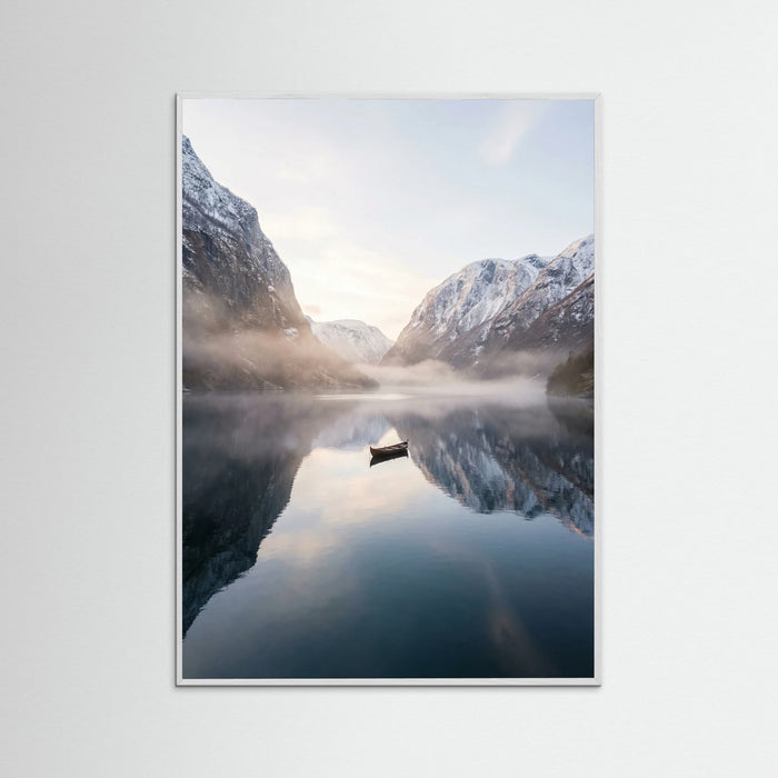 White Wood Alpine Lake Serenity Gray