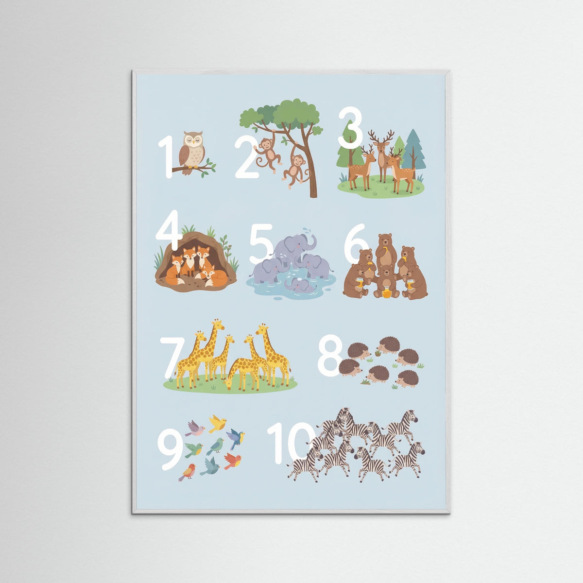 White Wood Animal Alphabet Chart