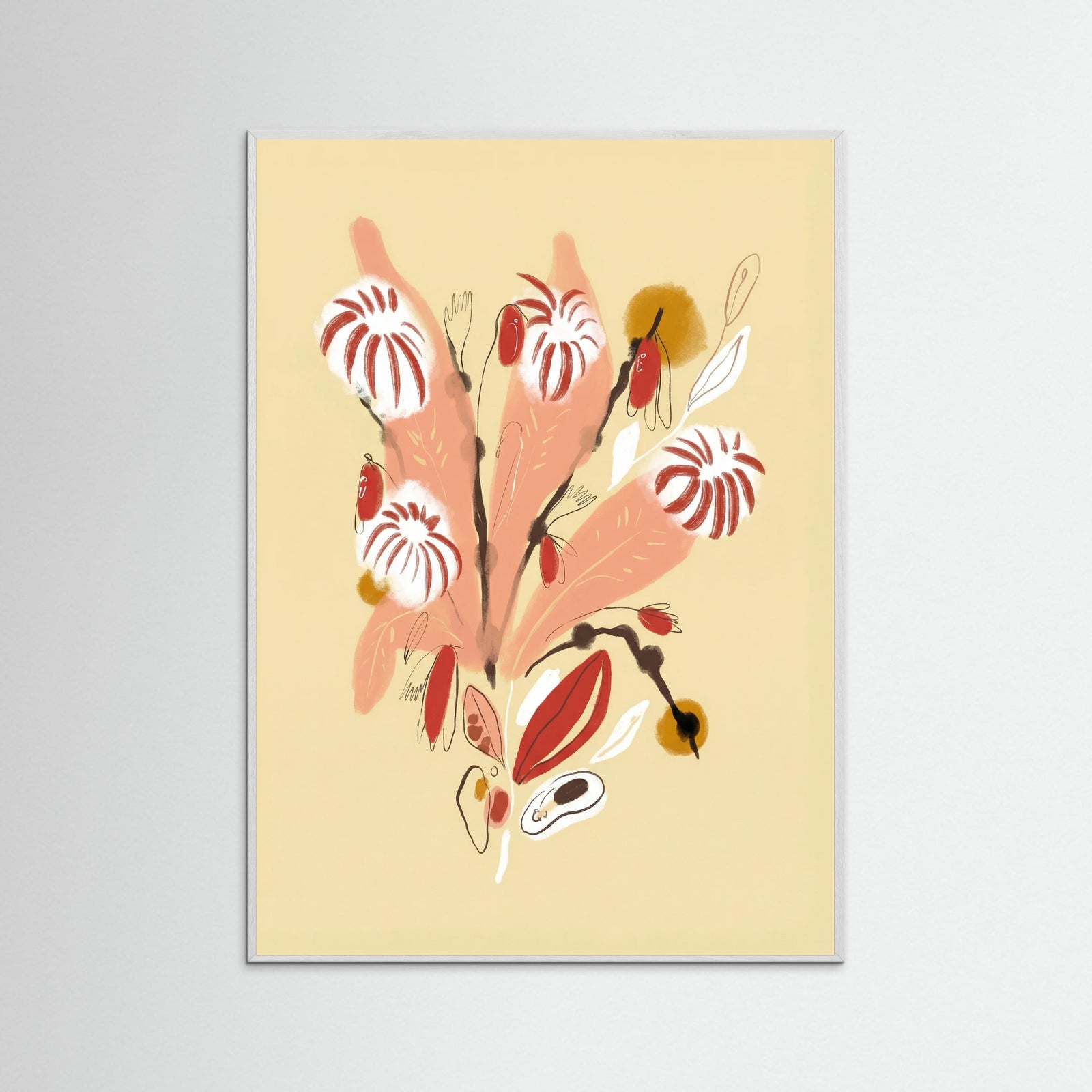 White Wood Apricot Bloom Sketch