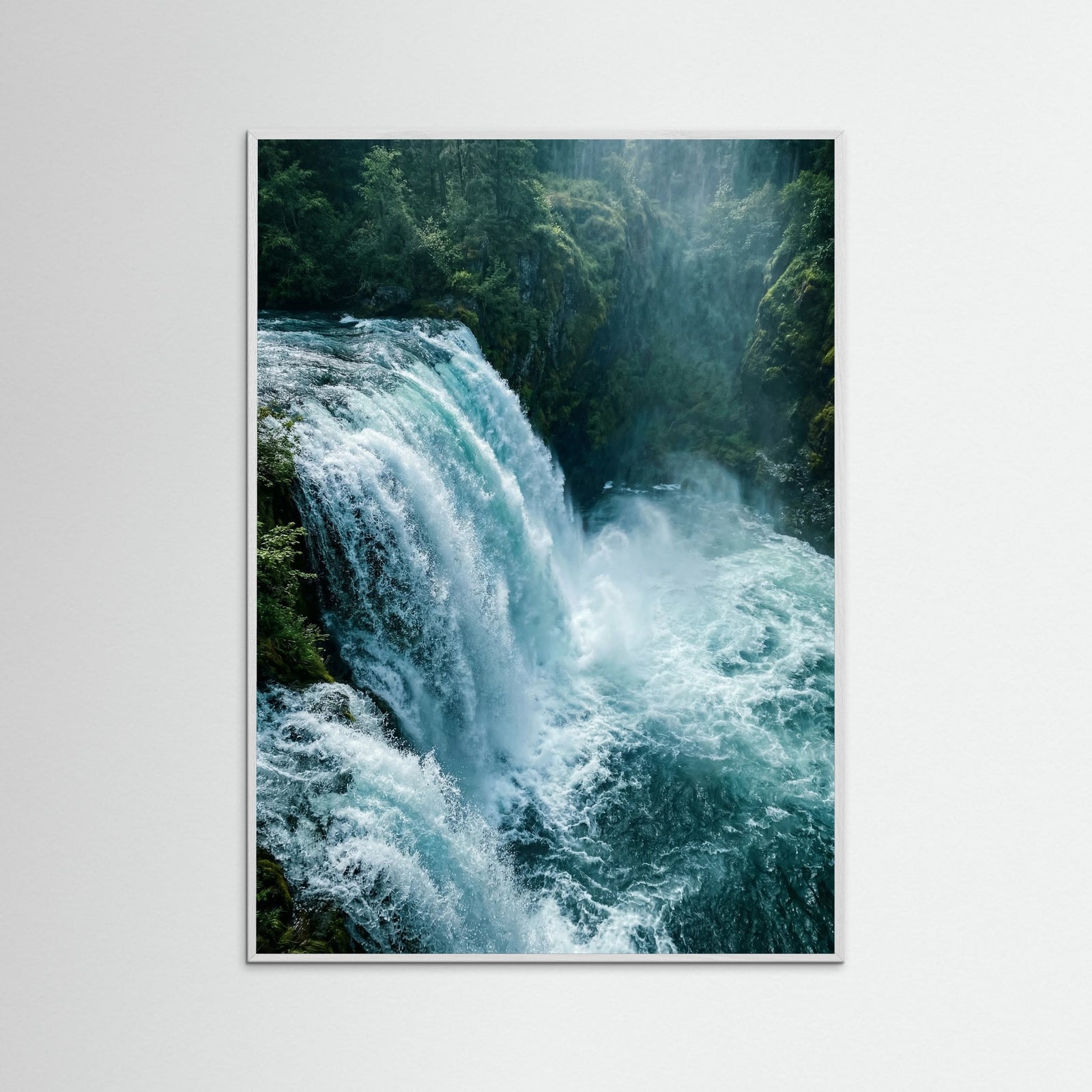 White Wood Aqua Bloom Blue