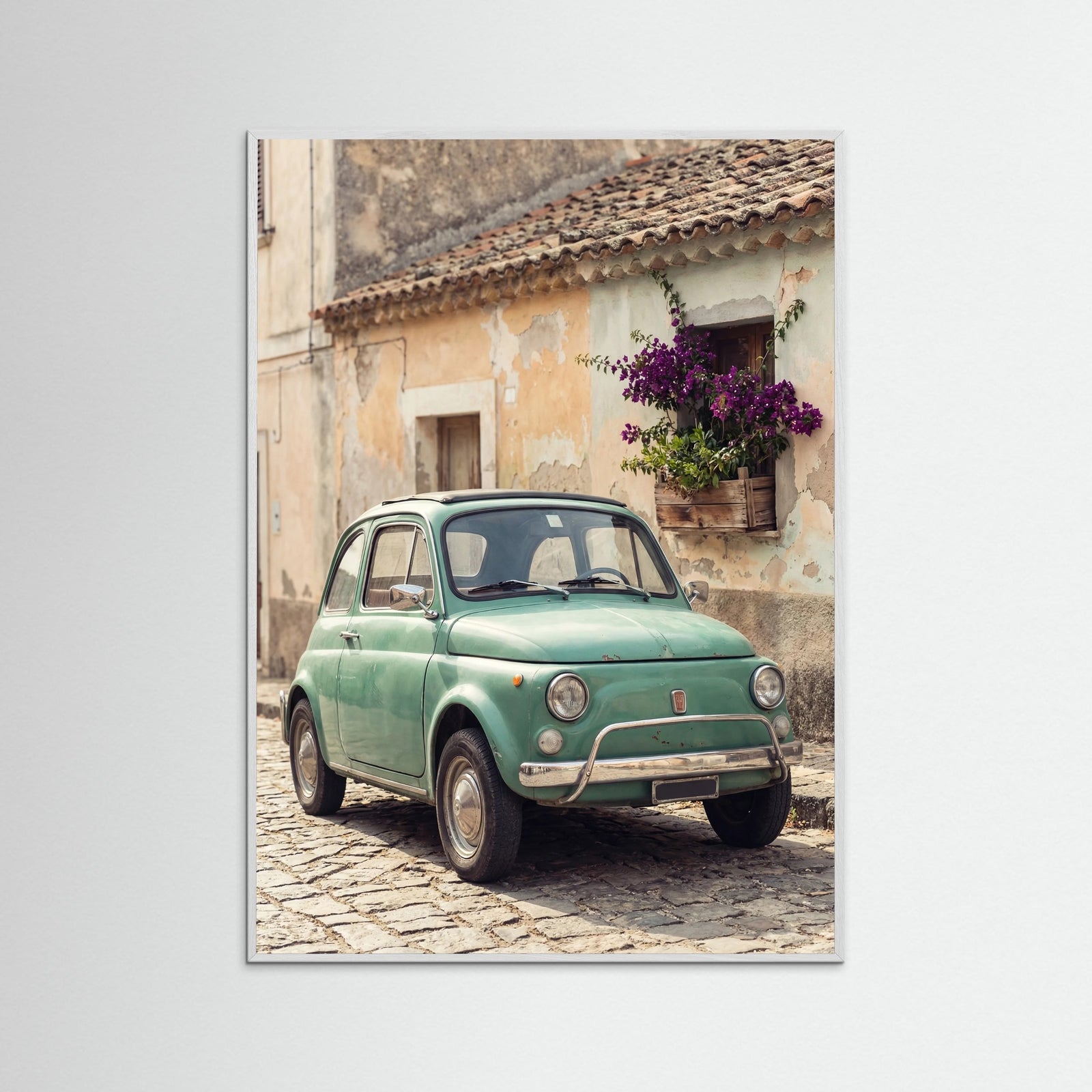 White Wood Aqua Vespa Charm