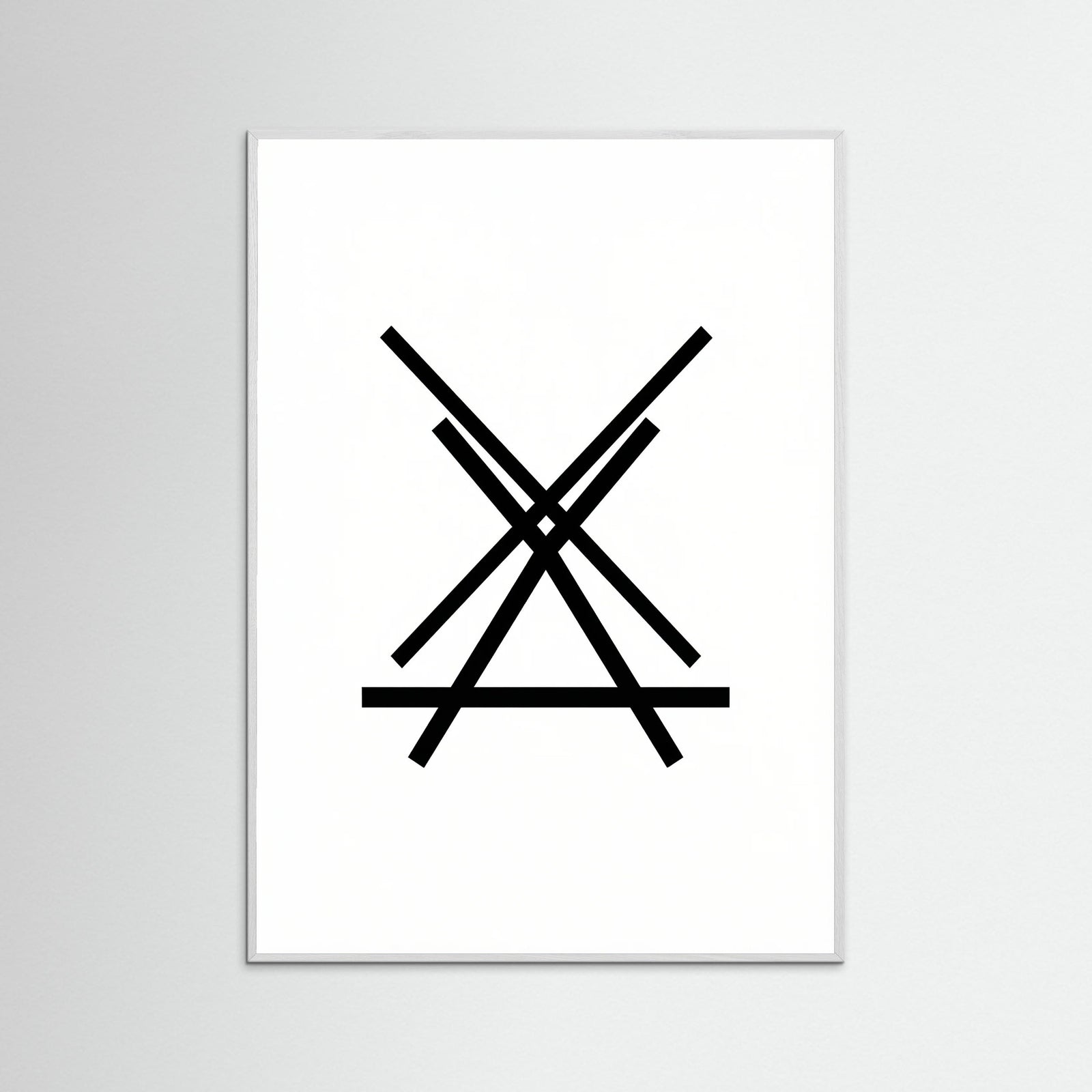 White Wood Art Print Beige