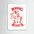 White Wood Ass Kicking Boots Funny Western Cowgirl Poster