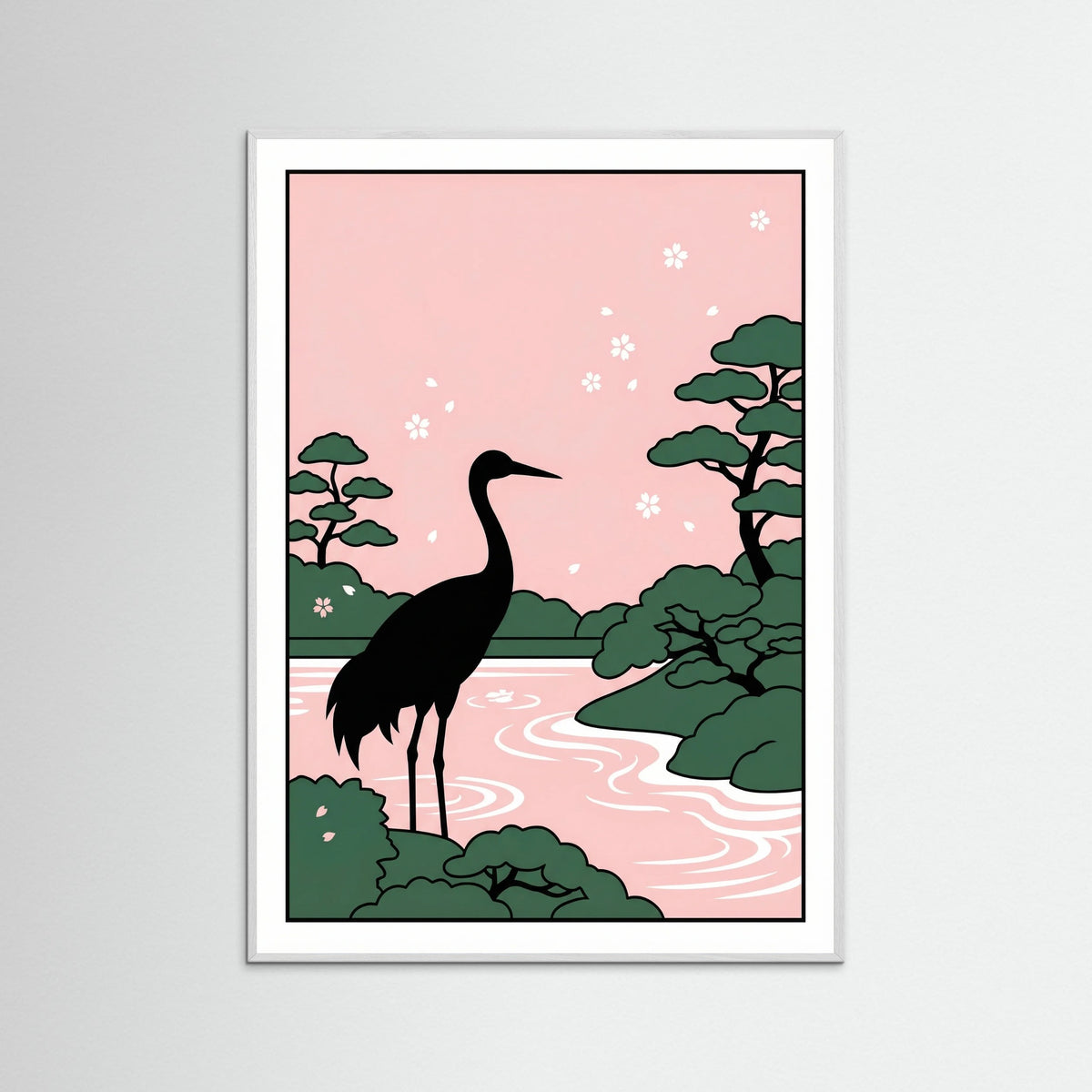 White Wood Avian Pink Sky