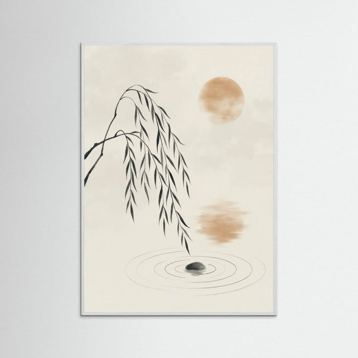 White Wood Bamboo Moon Serenity