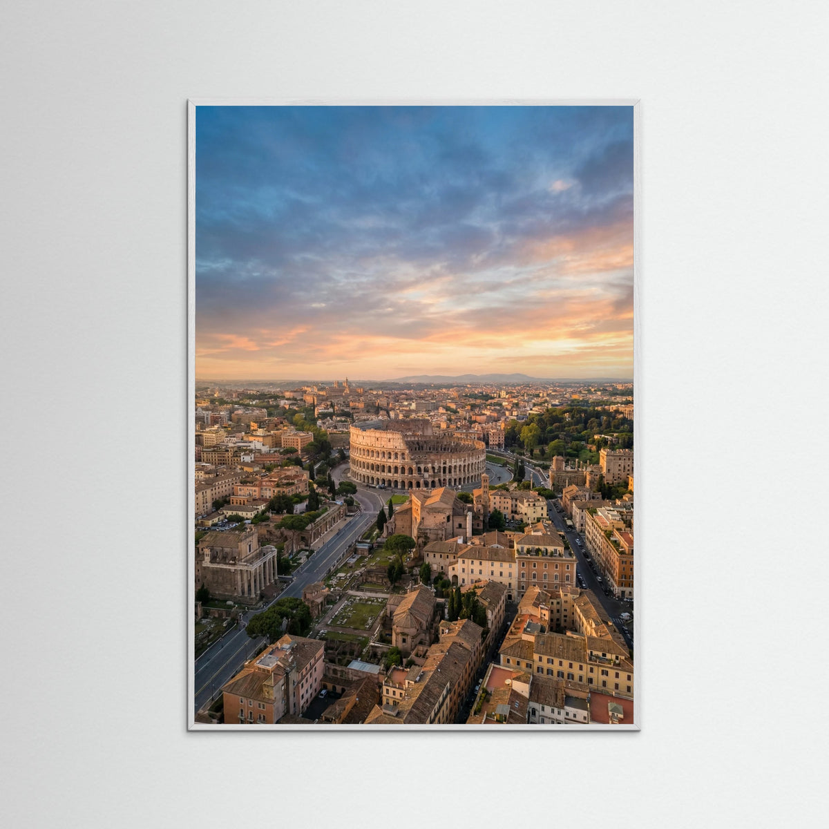 White Wood Barcelona Skyline