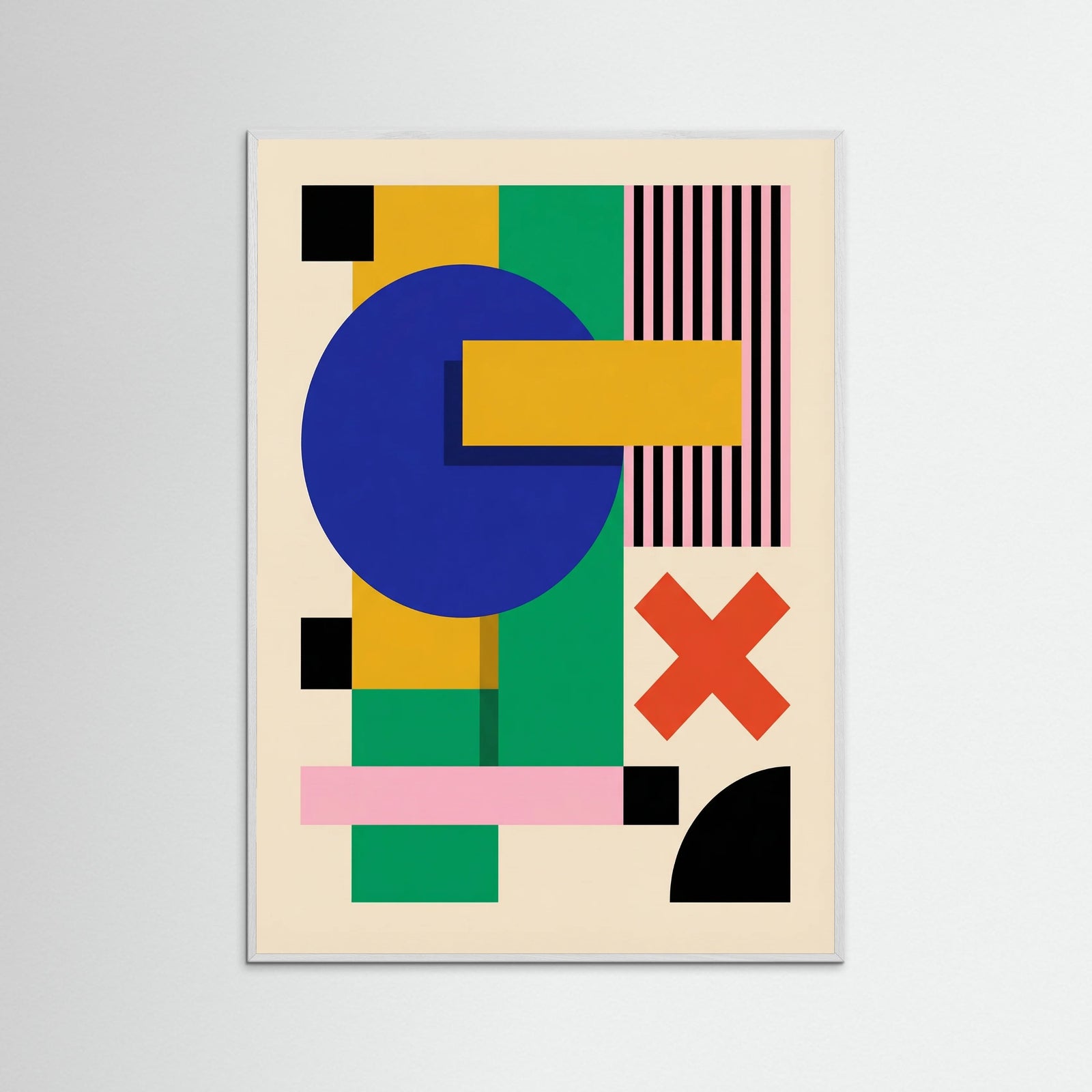 White Wood Bauhaus Geometric Harmony