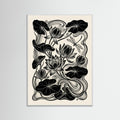 White Wood Beardsley Floral Nouveau