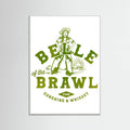 White Wood Belle Of The Brawl Cowgirl Wall Art Poster
