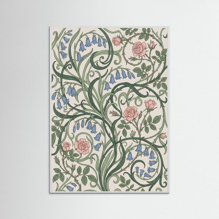 White Wood Berry Vine Pattern