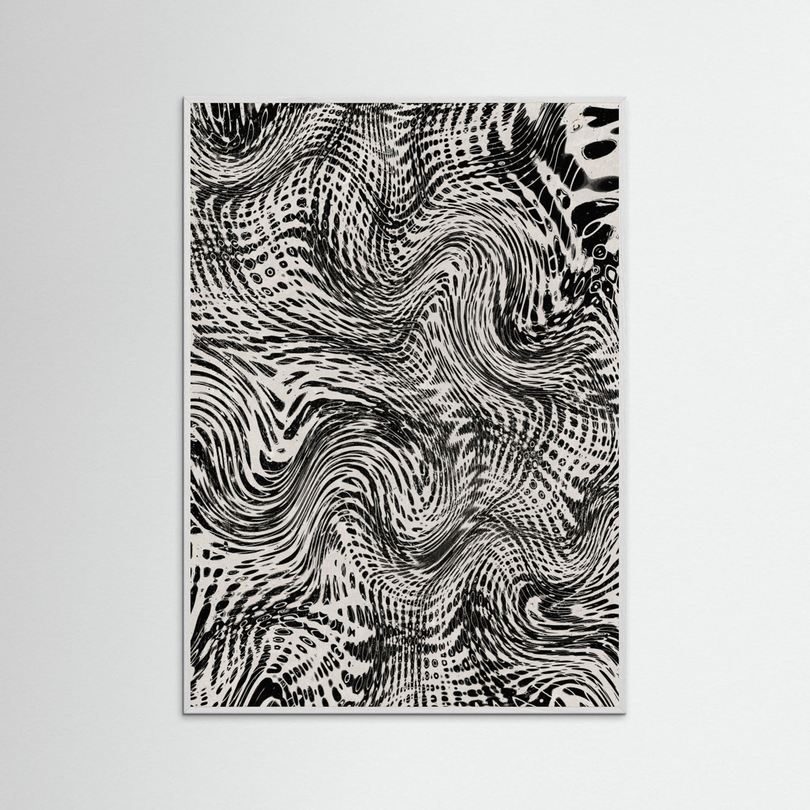 White Wood Black And White Net Pattern Poster