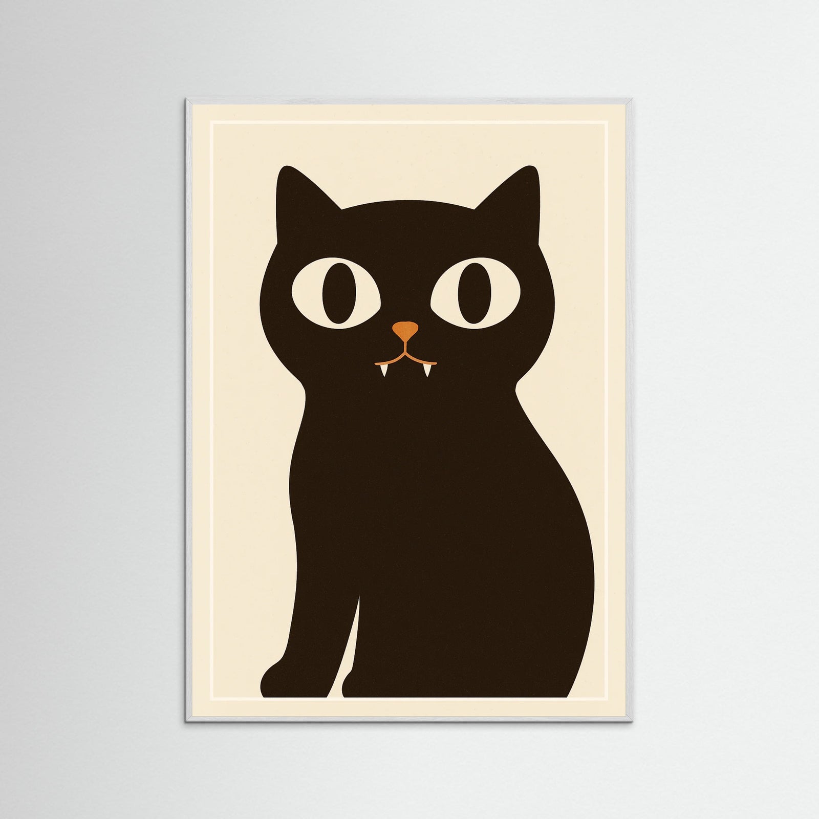 White Wood Black Cat Art
