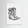 Black Cowgirl Boots with Bow Poster – Poster und Kunstdruck