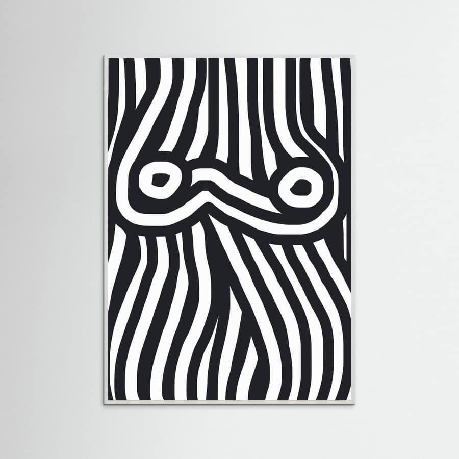 Plakat Black and White Striped Nude – plakat i druk artystyczny