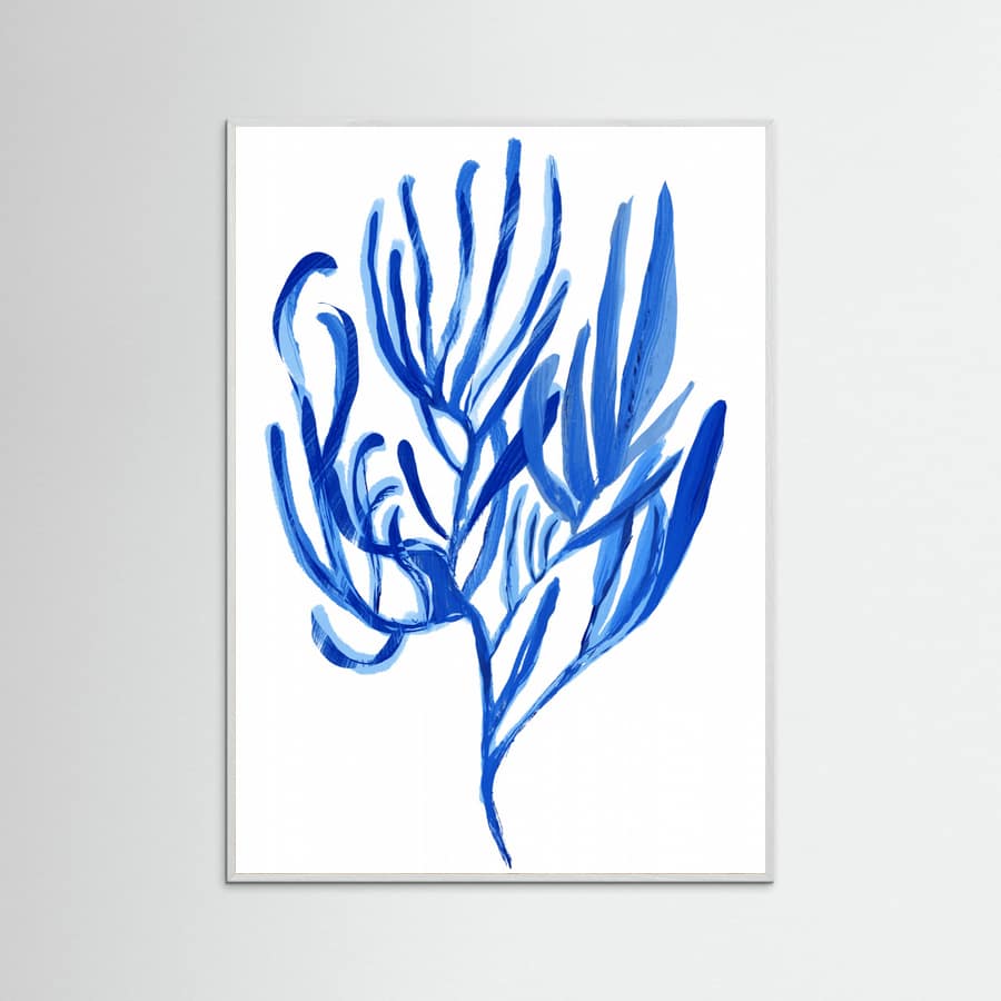 Blue Aquatic Plant Poster 4 – poster and art print