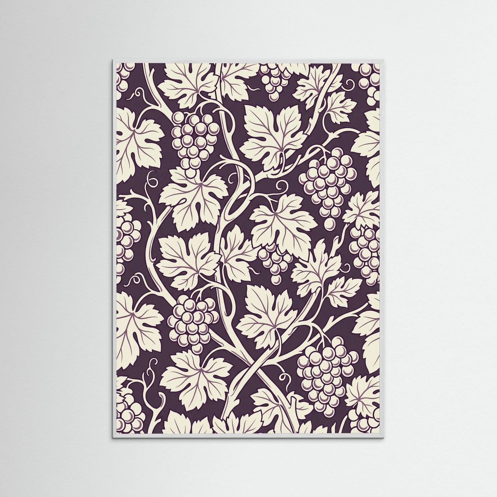 White Wood Blue Botanical Swirl