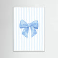 Póster Blue Bow On Stripes – póster e impresión artística