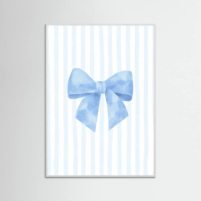 Póster Blue Bow On Stripes – póster e impresión artística