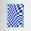 White Wood Blue Checker Cloth Poster