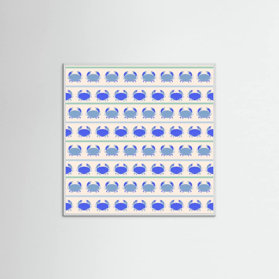 Poster Blue Crabs Nautical Pattern – poster e stampa artistica