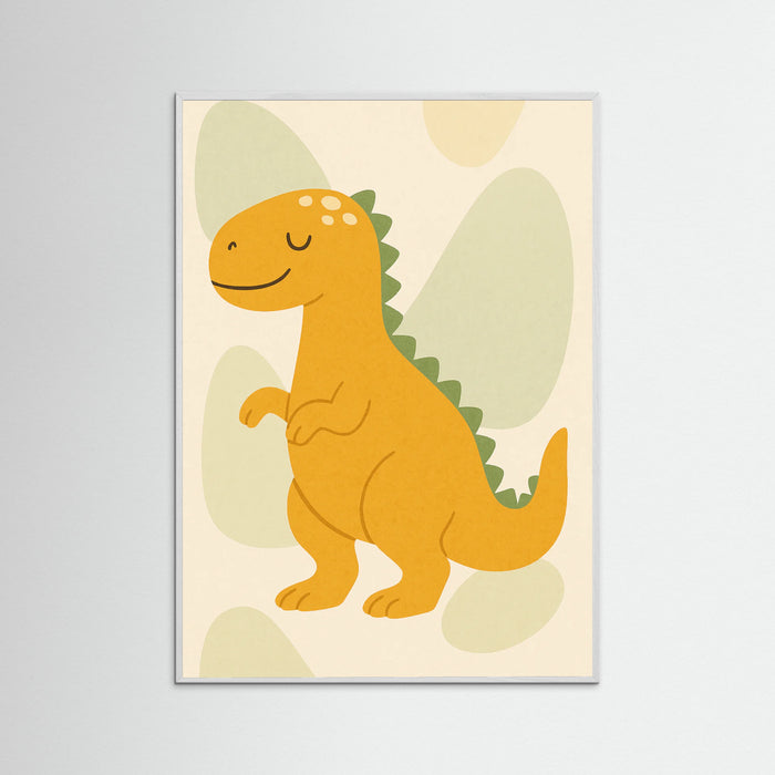 White Wood Blue Dinosaur