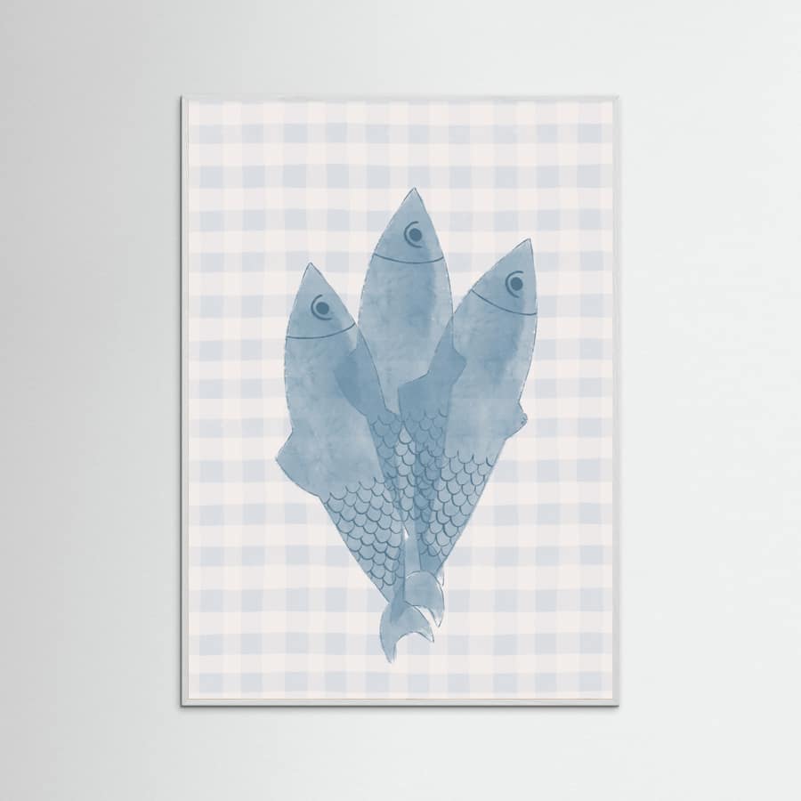 Blue Sardines Poster – plakat og kunsttryk