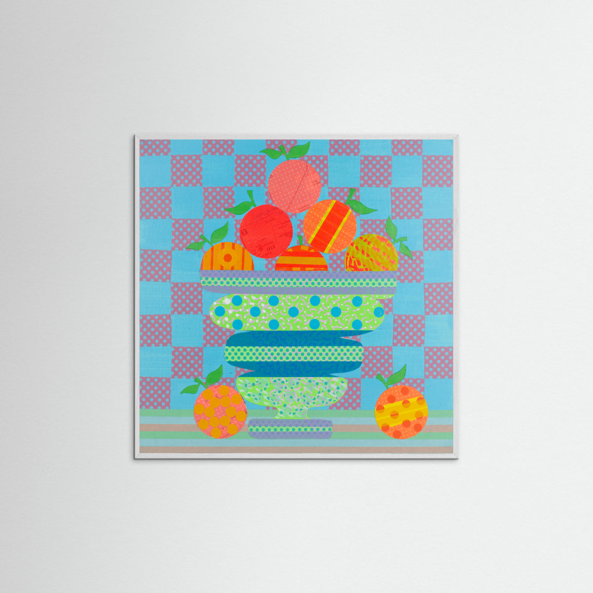 White Wood Blues and Oranges Poster