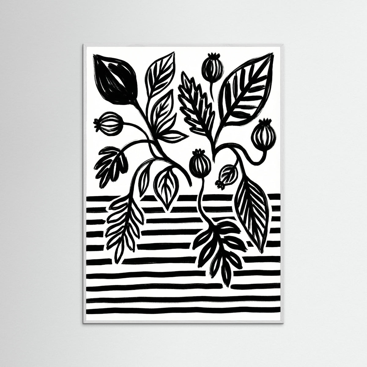 White Wood Bold Bloom Still Life