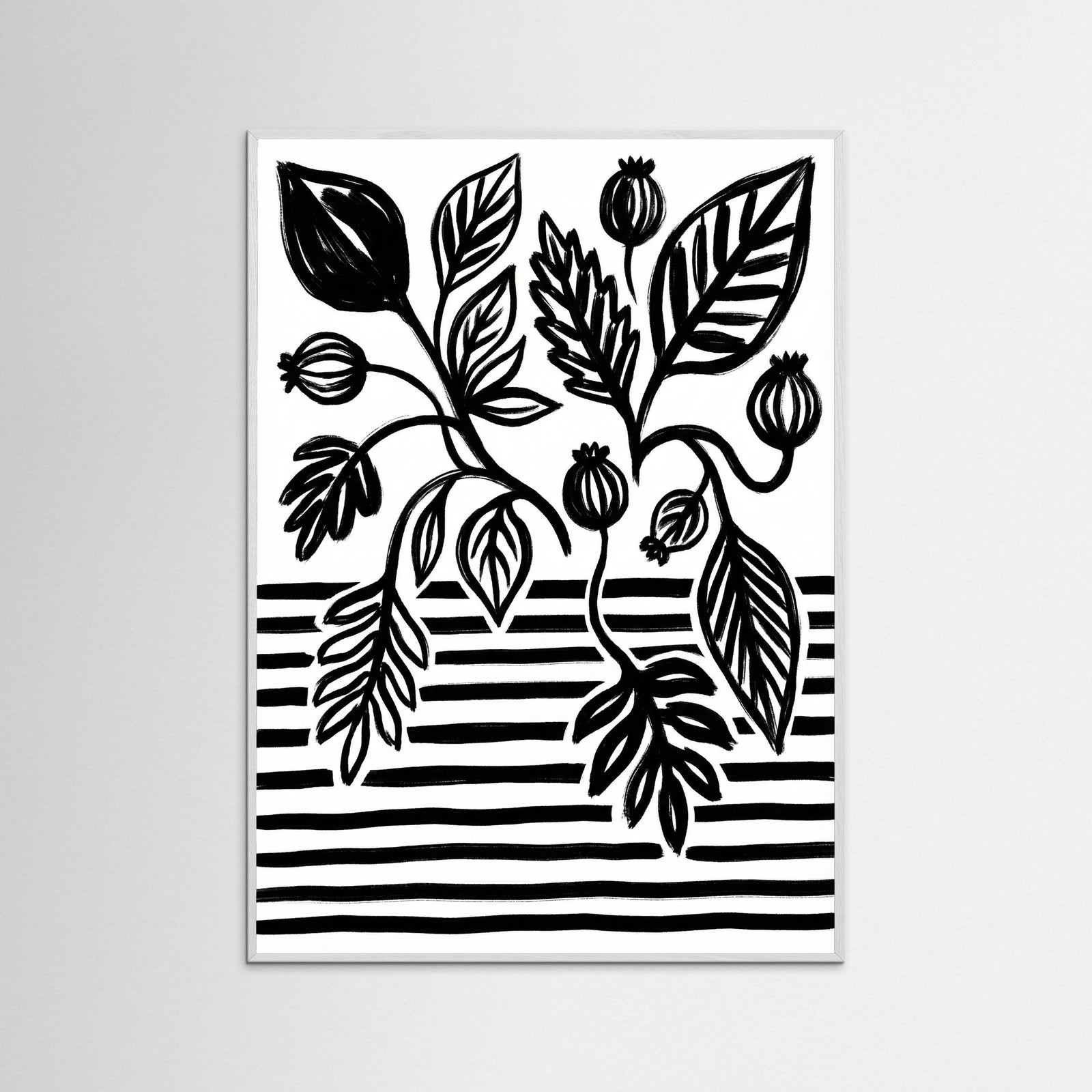 White Wood Bold Bloom Still Life