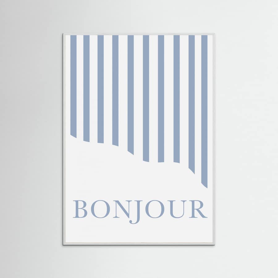 Póster Bonjour Stripes – póster e impresión artística