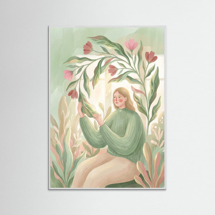 White Wood Botanical Bloom