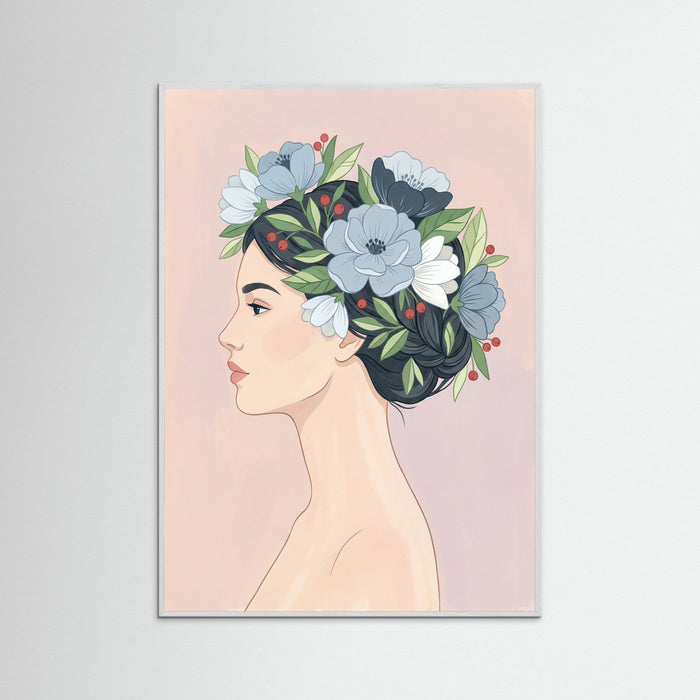 White Wood Botanical Figure